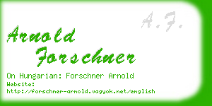arnold forschner business card